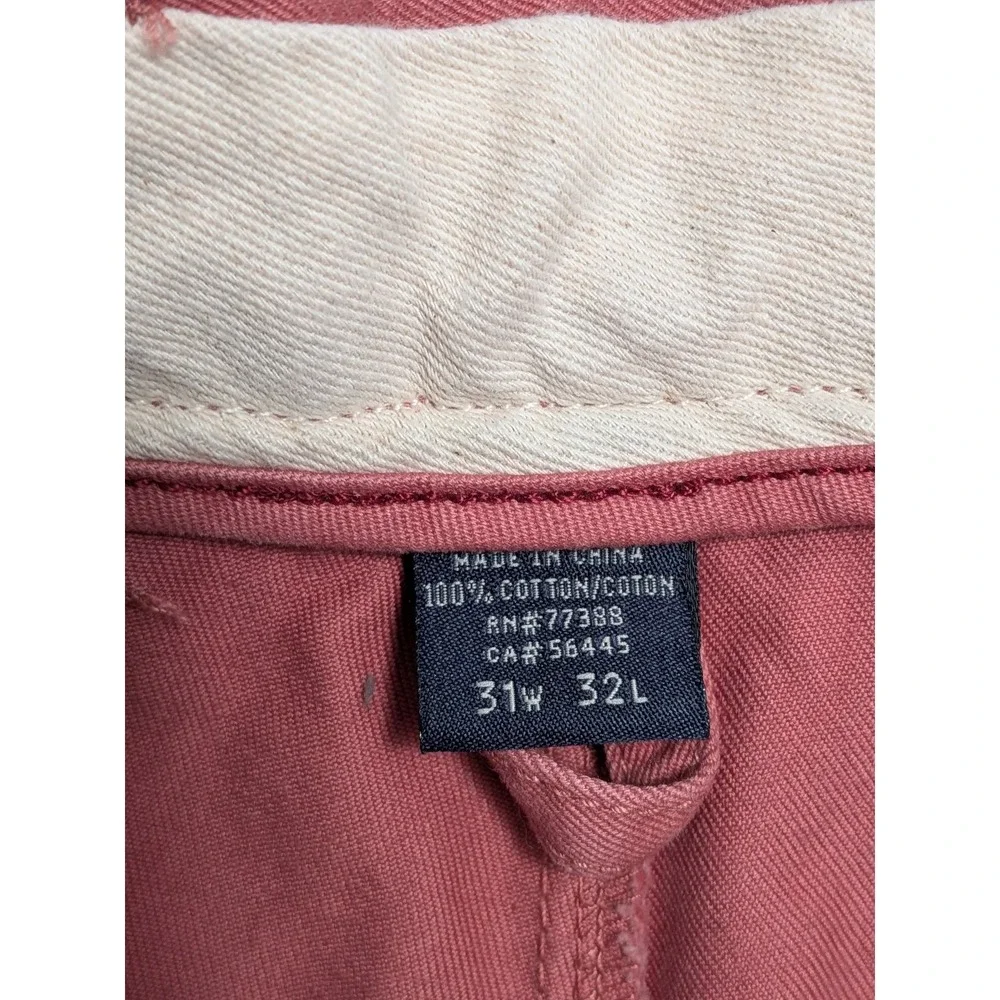 J.CREW Men's Chino Pants 31x32 Coral Pink Urban Slim Broken-In Cotton Office
